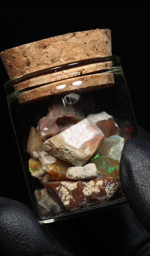 10g Rough Ethiopian Dark Jewelry Grade Welo Opal Jar
