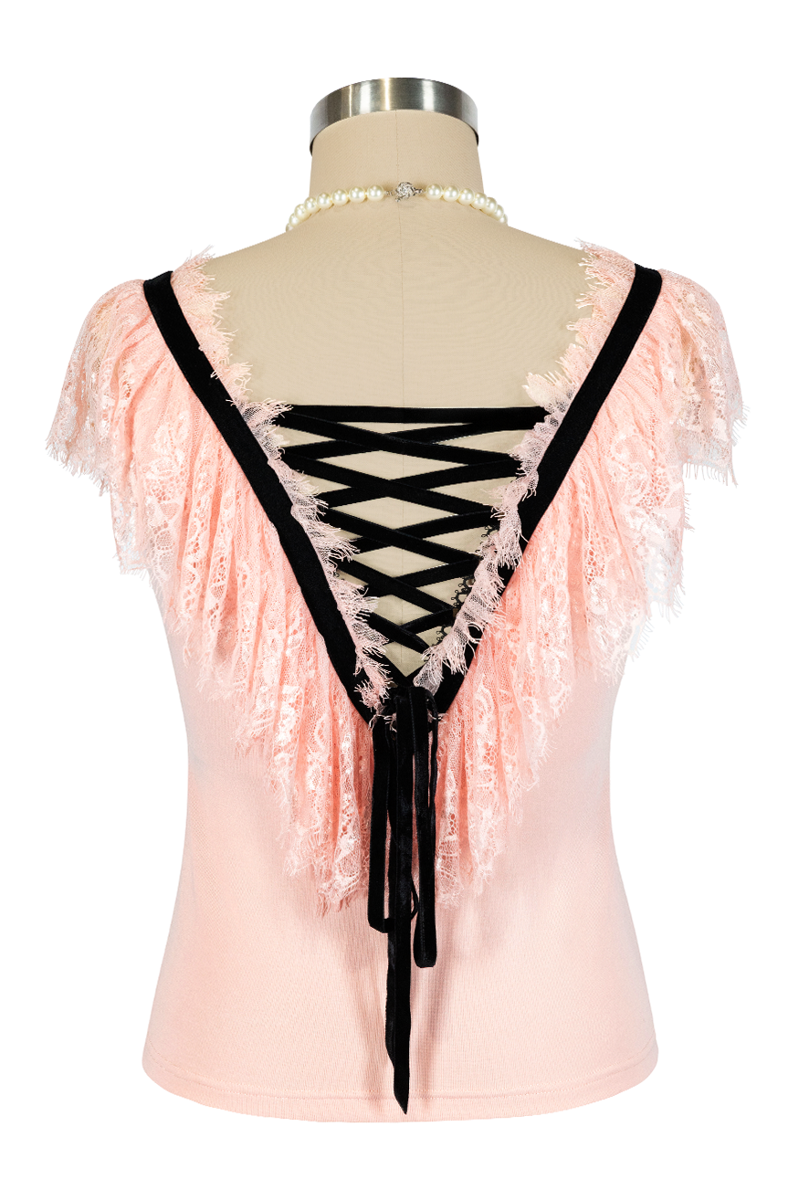 Fifi D'Amour Lace Up Camisole (Pink)