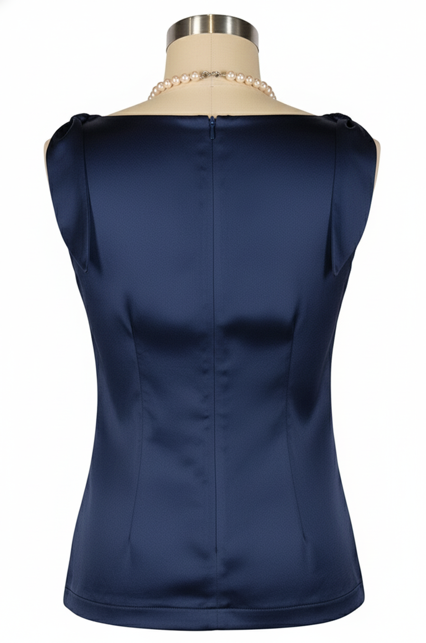 D'Amour Classic Cowl Top (Navy)