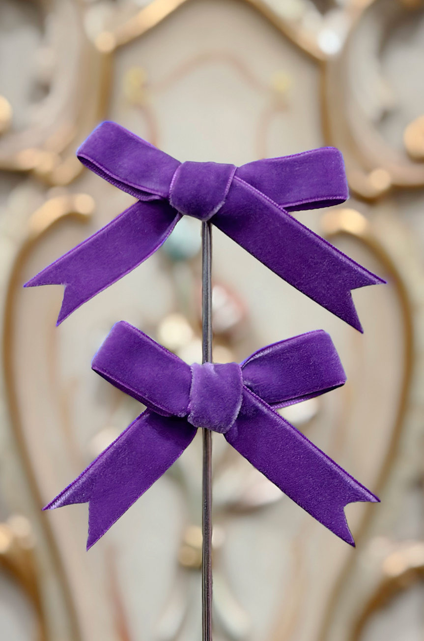 D'Amour Follies Hair Bow Twin Pack (Purple)