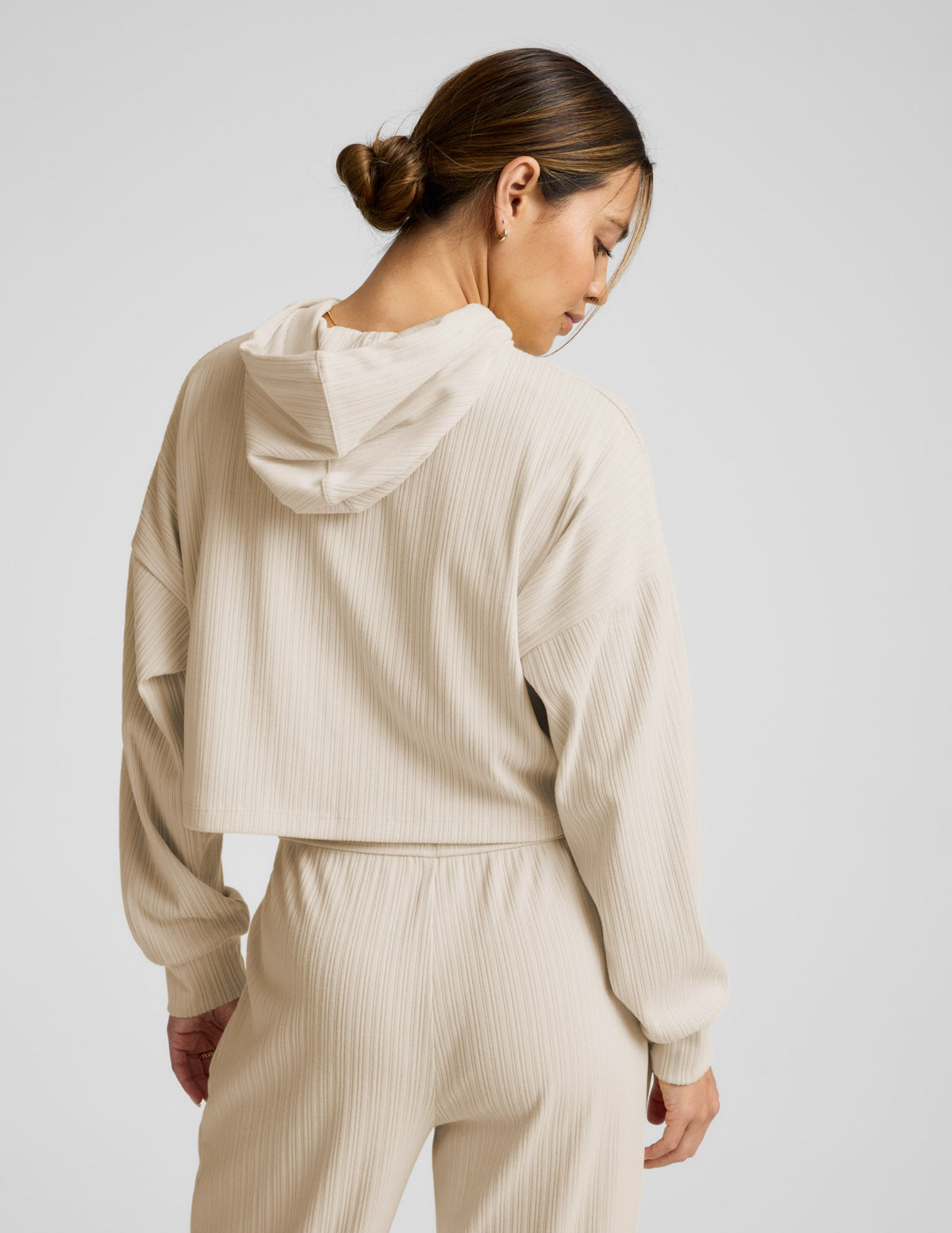 Breathe Easy Ribbed Cropped Hoodie