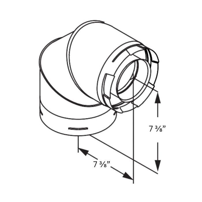 Duravent 5" x 8" DirectVent Pro Elbow (black) | 58DVA-E90B