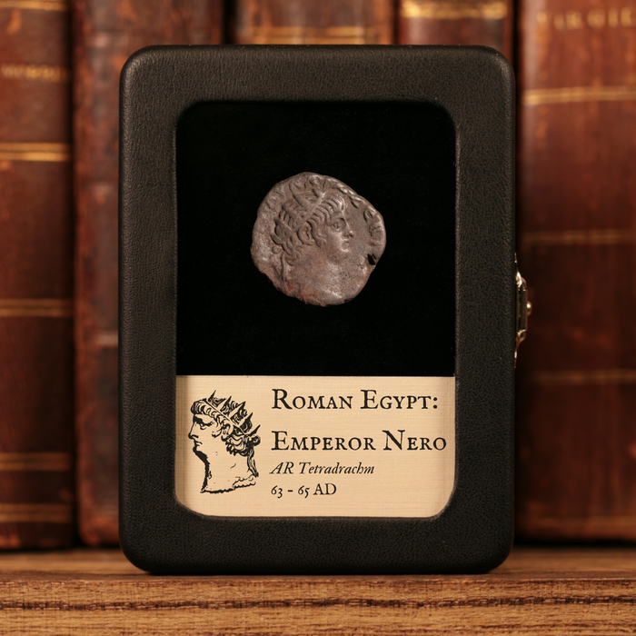 Egypt, Emperor Nero, BI Tetradrachm, Serapis (Sun God) - 63 to 65 CE - Roman Provinces