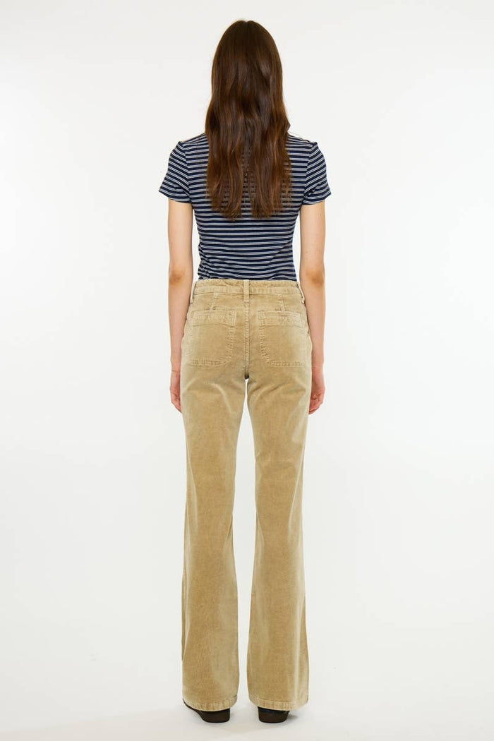 HIGH RISE WIDE FLARE-KC20153TP: TAUPE / 9/28