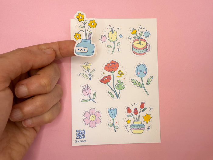 Ivna Lins - "Colors & Flowers" Sticker Sheet