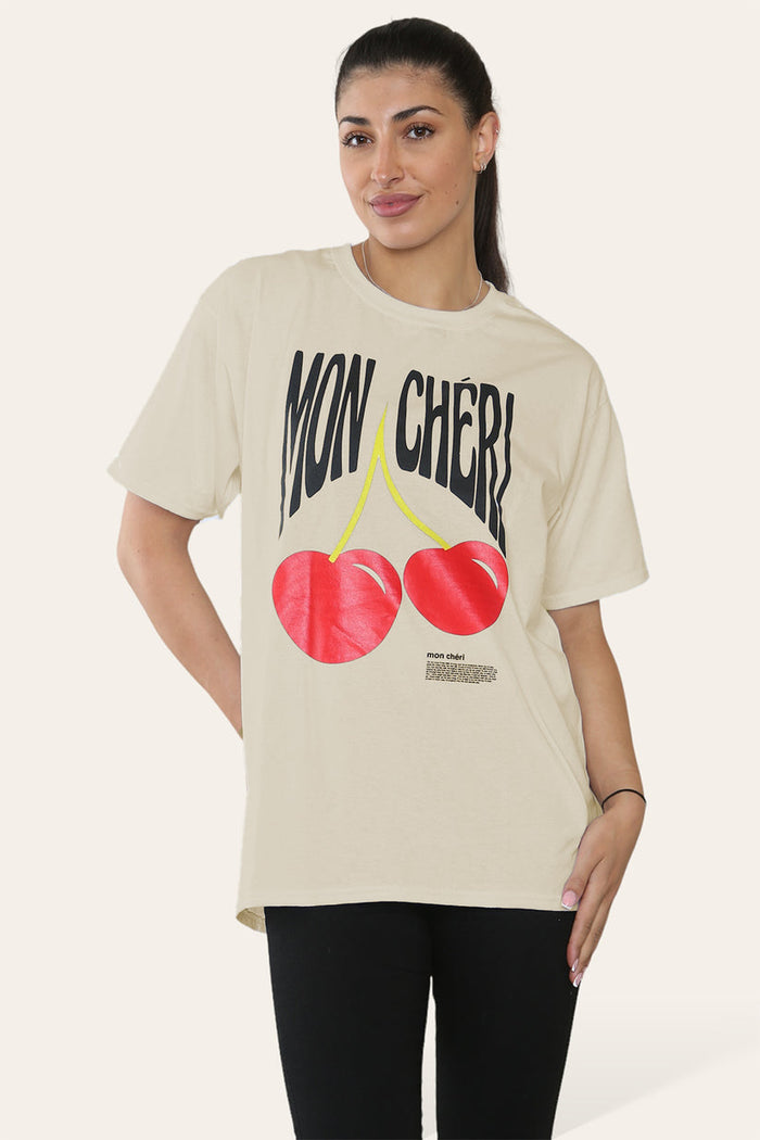 Ladies Mon Cheri Printed Short Sleeve T-Shirt Top 🇬🇧