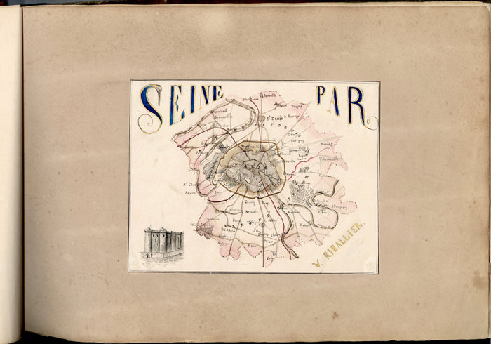 Original 1840's HAND DRAWN French Calligraphic, Penmanship Album PDF ONLY, 32 Original Leaves, Bound Book