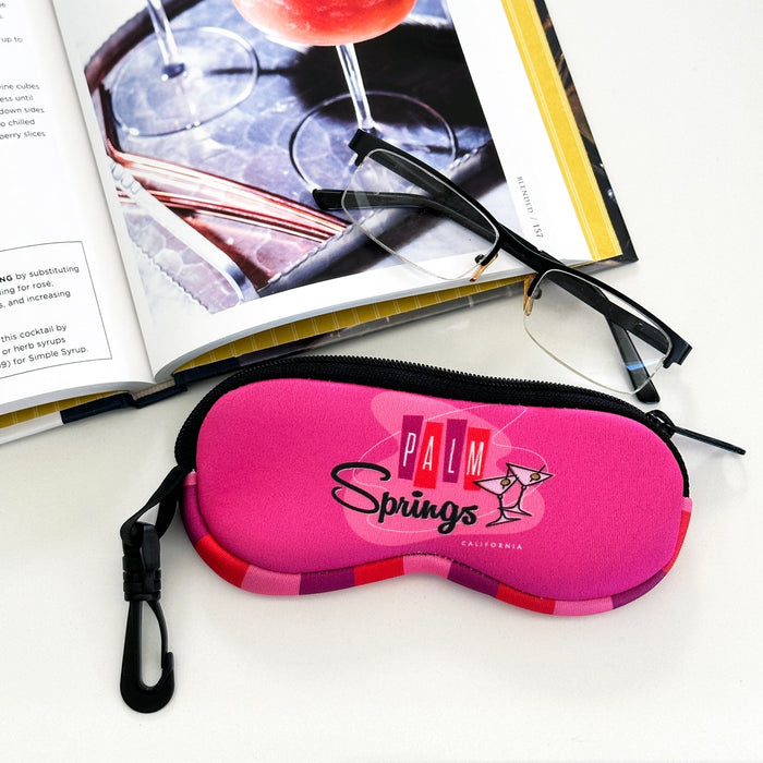 Palm Springs Pink Martini Design Neoprene Glasses Case - Pink - Destination PSP