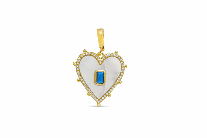 Pearl & Gem Heart Clip-on Charm