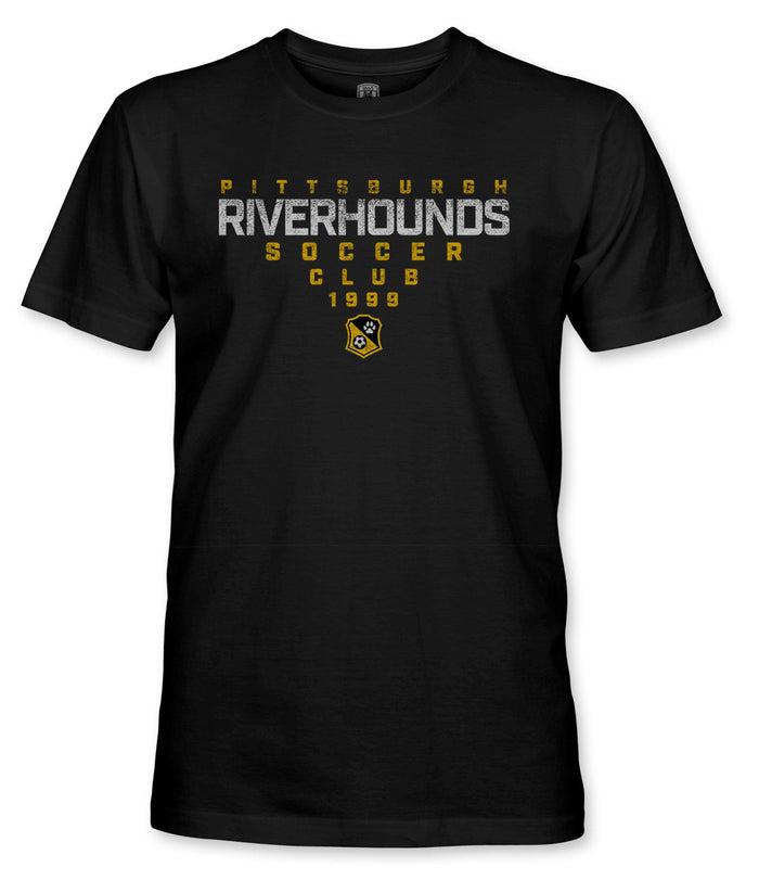 Pittsburgh Riverhounds Tapered Text Cotton T-Shirt - Black