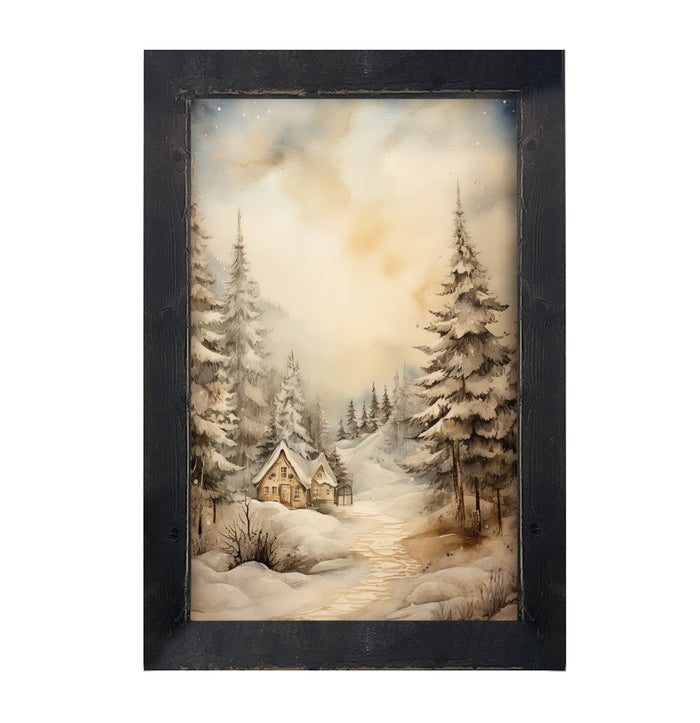 Serene winter cottage