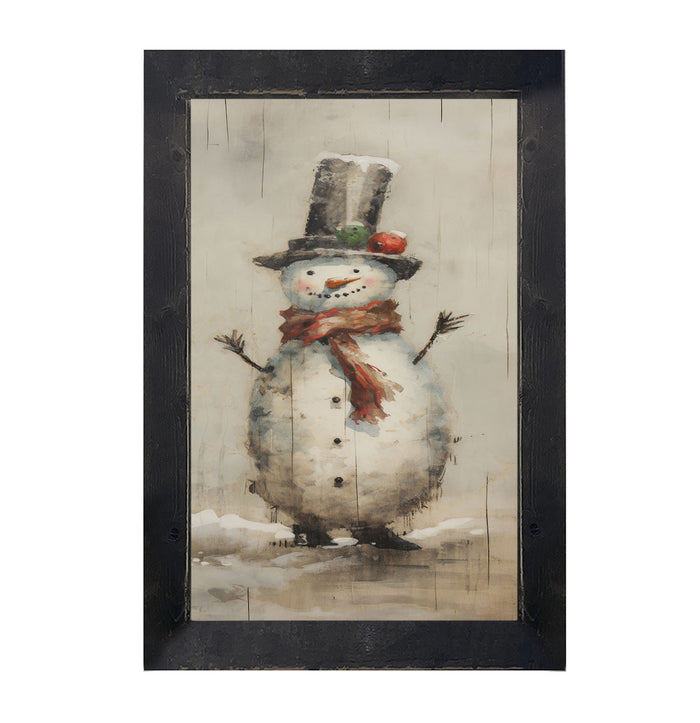 Snowman with red scarf