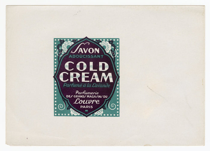 Vintage, Unused, French Art Deco COLD CREAM Perfumed with Lavender Soap Box Label SET