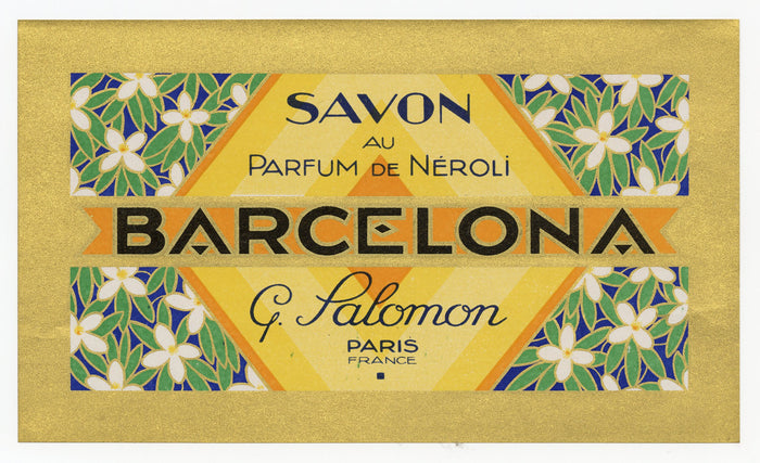 Vintage, Unused, French Art Deco PARFUM DE NEROLI BARCELONA Soap Box Label Set