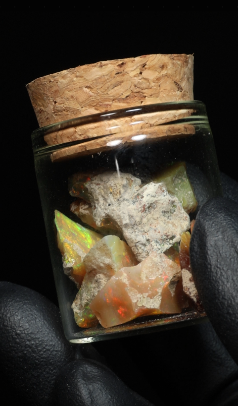 10g Rough Ethiopian Dark Jewelry Grade Welo Opal Jar