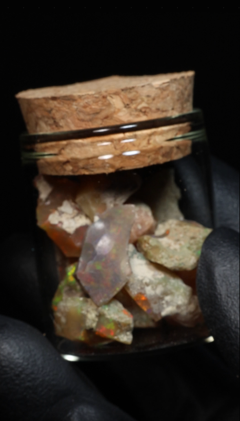 10g Rough Ethiopian Dark Jewelry Grade Welo Opal Jar