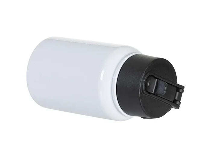 17oz/500ml Stainless Steel Water Bottle w/ Wide Mouth Straw & Portable Lid (White)