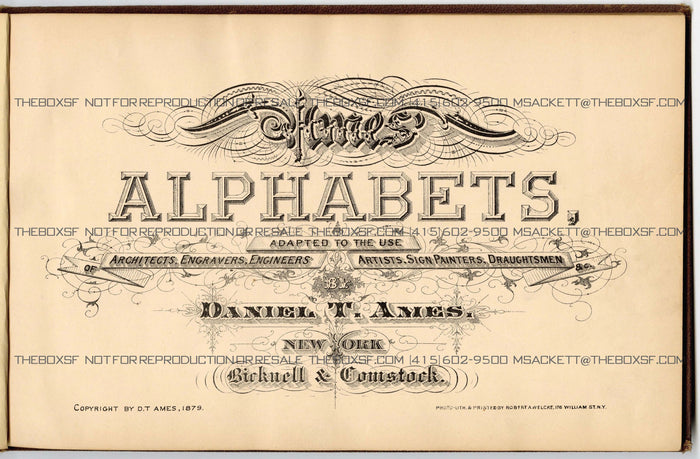 1879 Antique AMES' ALPHABETS Full Book PDF, Typography, Lettering, Design