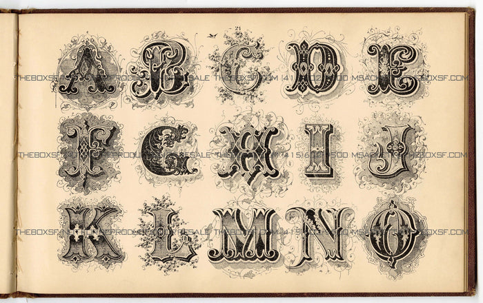 1879 Antique AMES' ALPHABETS Full Book PDF ONLY, Typography, Lettering, Design