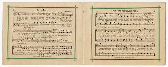 1881 Victorian CHRISTMAS SELECTIONS Song Book, Holiday Sheet Music