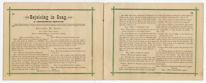 1881 Victorian CHRISTMAS SELECTIONS Song Book, Holiday Sheet Music