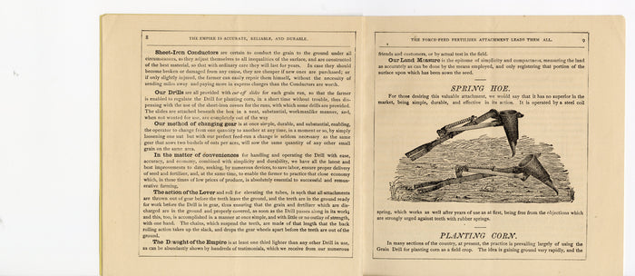 1883 EMPIRE DRILL for Grain, Farming and Fertilizing Promotional Booklet, Catalog