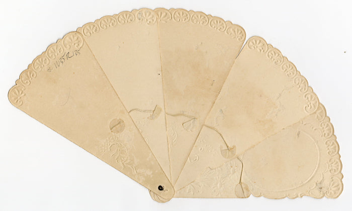 1901 Victorian Die-cut Advertising Fan, Calendar, Embossed Roses