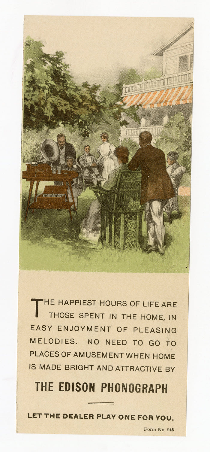 1910's EDISON PHONOGRAPH Paper Advertisement || 'How the Boys Found the Band'