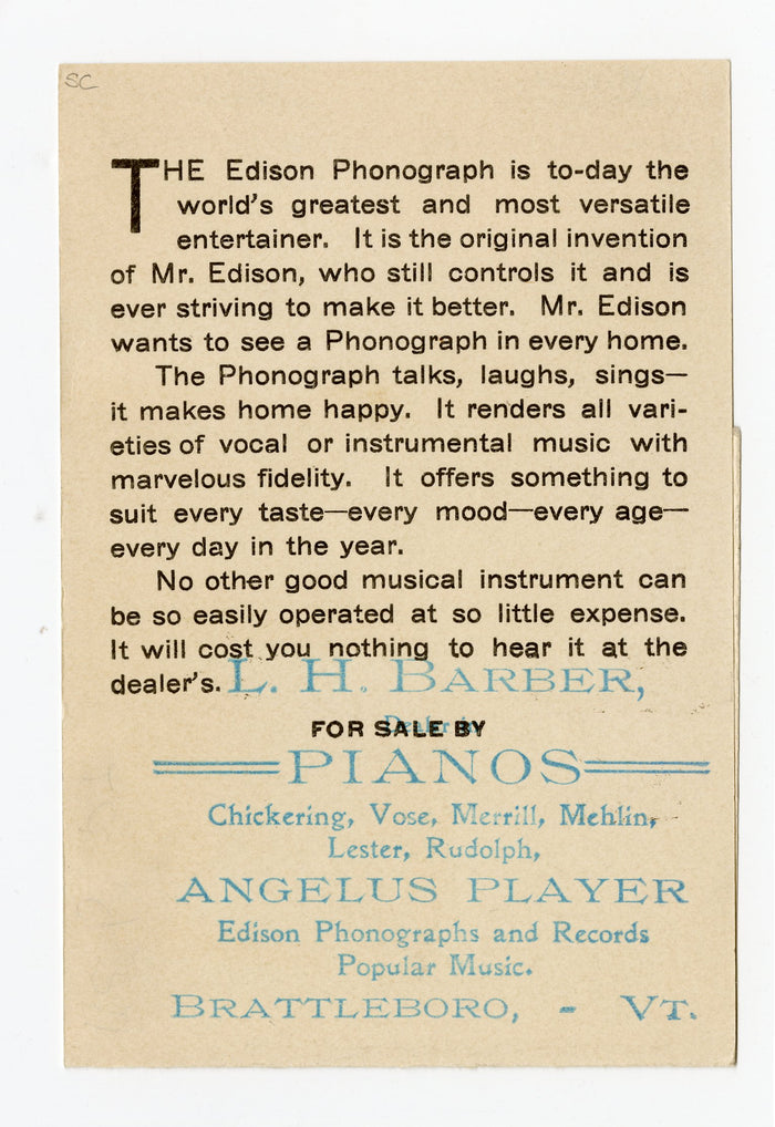 1910's EDISON PHONOGRAPH Paper Advertisement || 'How the Boys Found the Band'