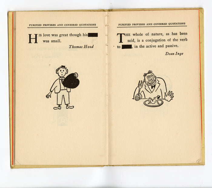 1930 Vintage PURIFIED PROVERBS & CENSORED QUOTATIONS, Novelty, Naughty Joke Book