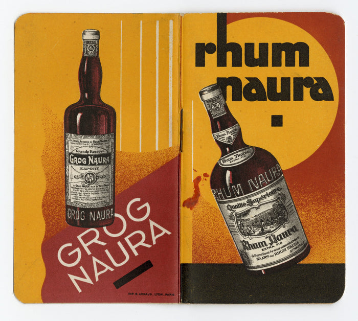 1933 Unused French RHUM NAURA Advertising Notebook, Art Deco, Alcohol, Rum