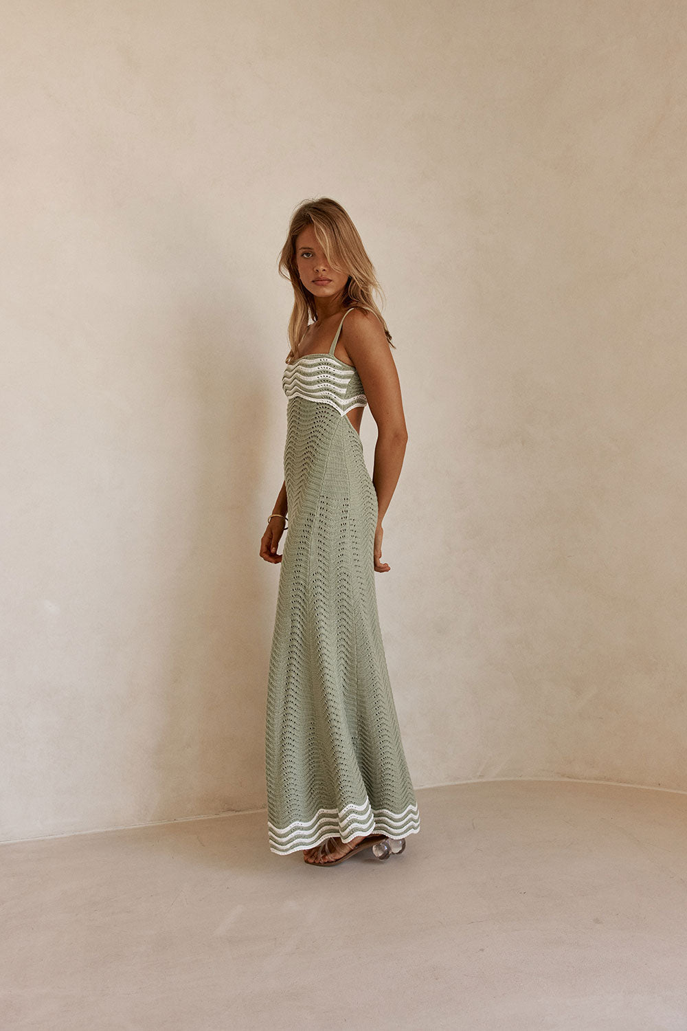 Scallop Knit Maxi Dress
