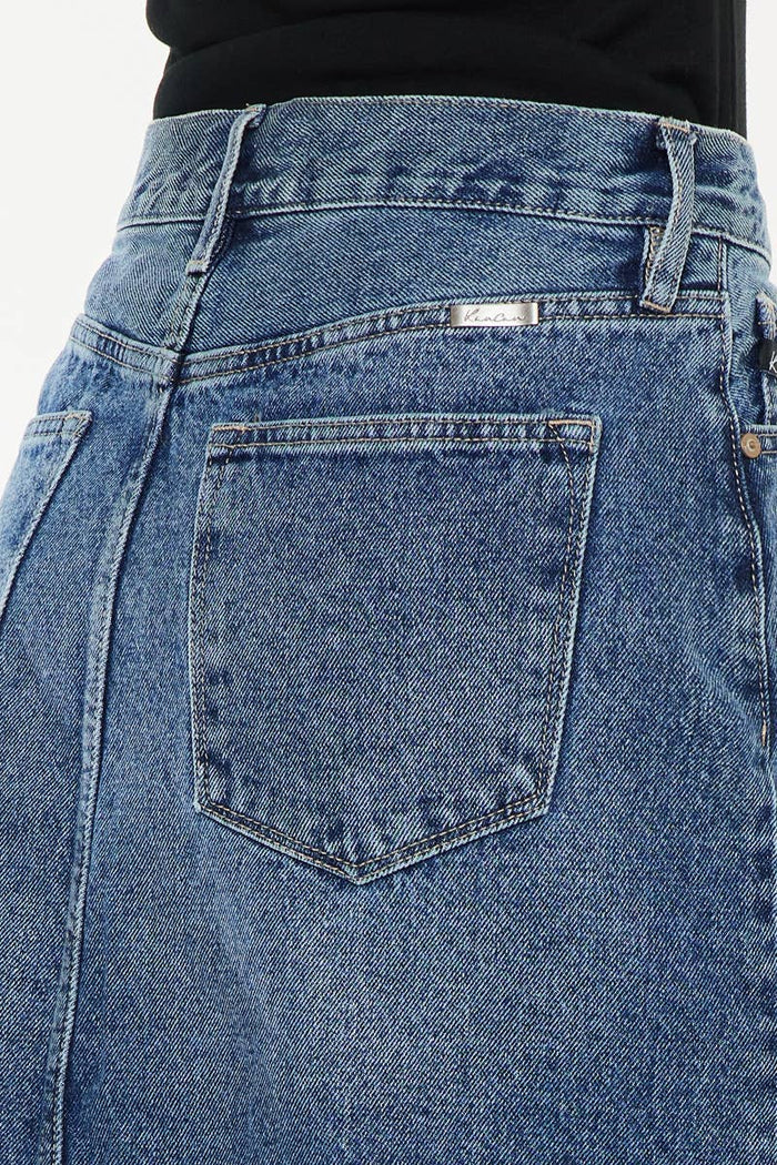 90'S DENIM MAXI SKIRT-KC7868M: MEDIUM / M