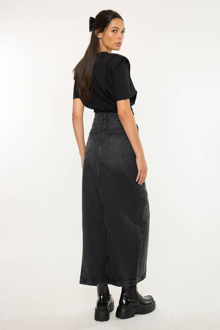 90’S MAXI SKIRT-KC7868BK: BLACK / M