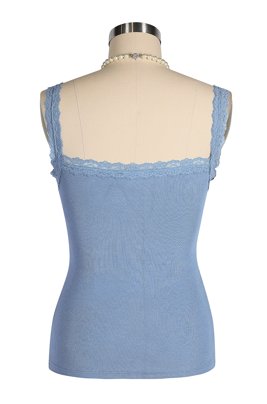 D'Amour Button Up Follies Singlet (Blue)
