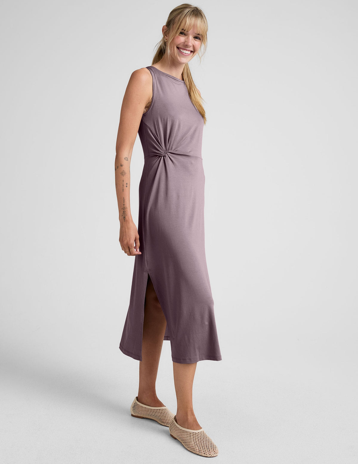 Rotation Side Twist Midi Dress