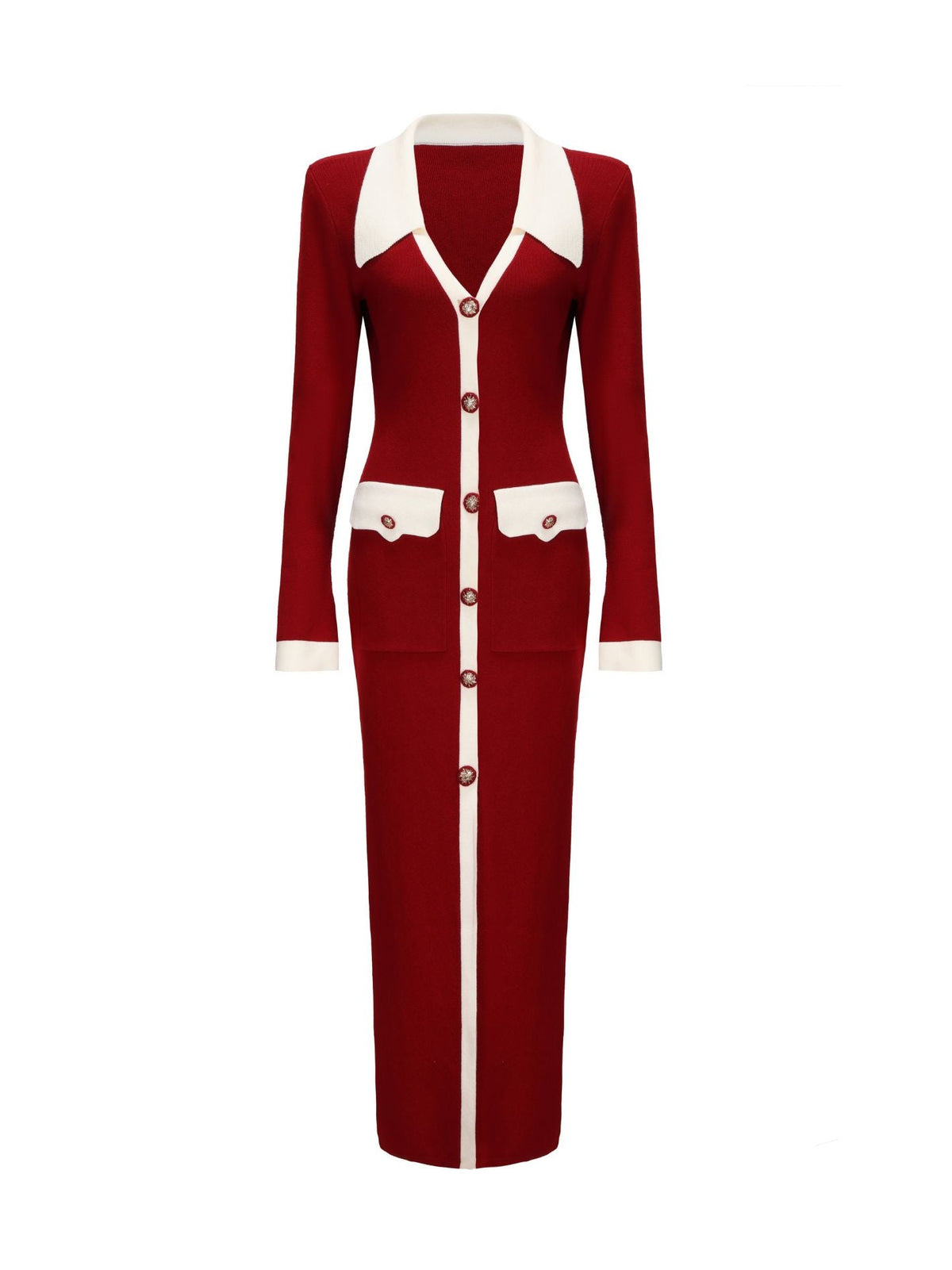 Felicity Long Knit Cardigan (Red) (Final Sale)