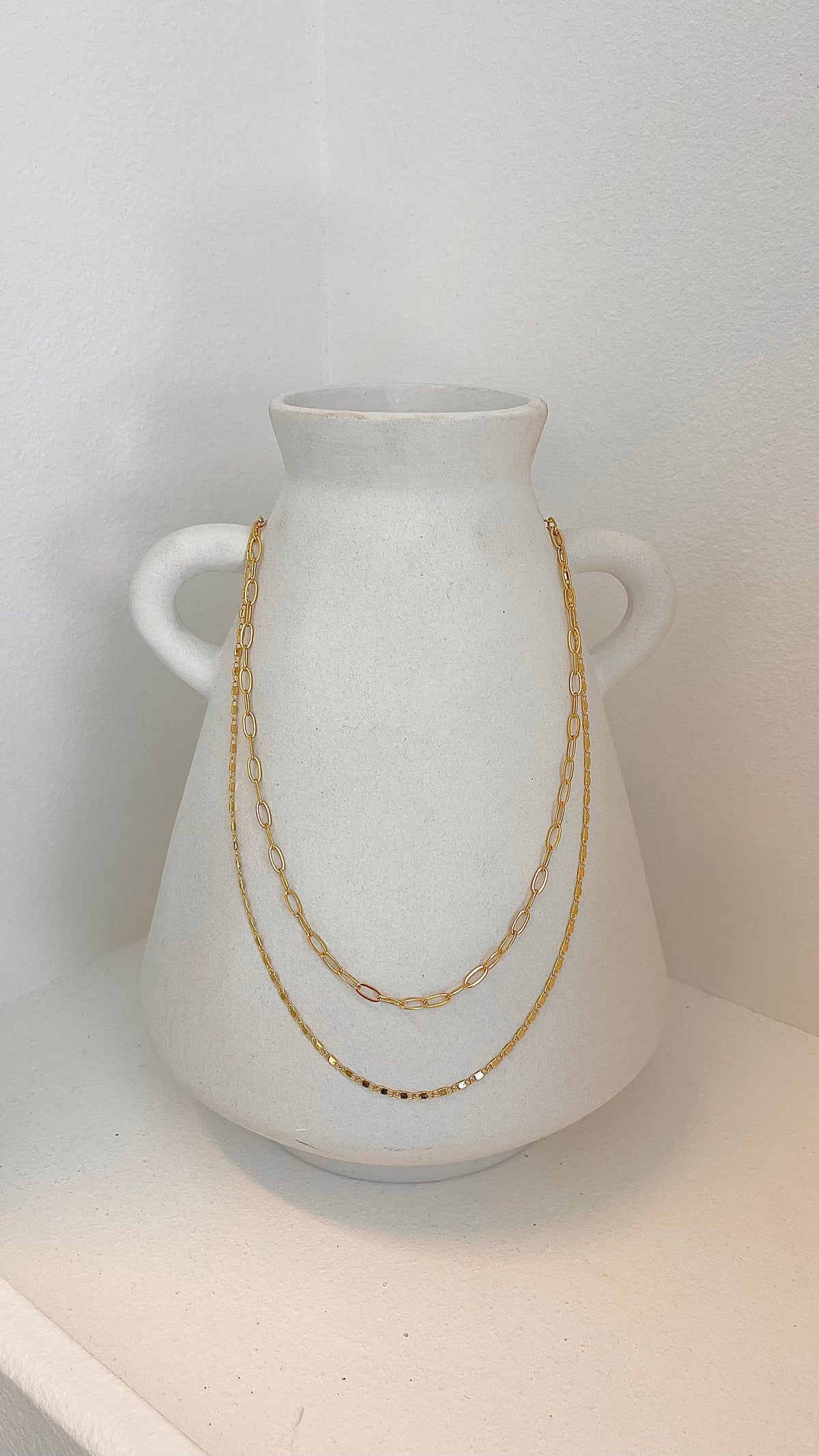 Fine Layered 18K Gold Plated Necklace - Gold