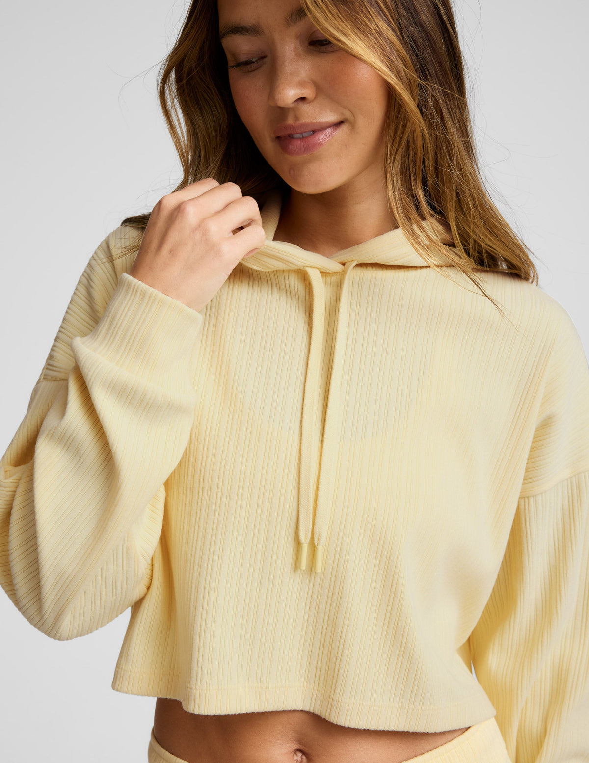 Breathe Easy Ribbed Cropped Hoodie