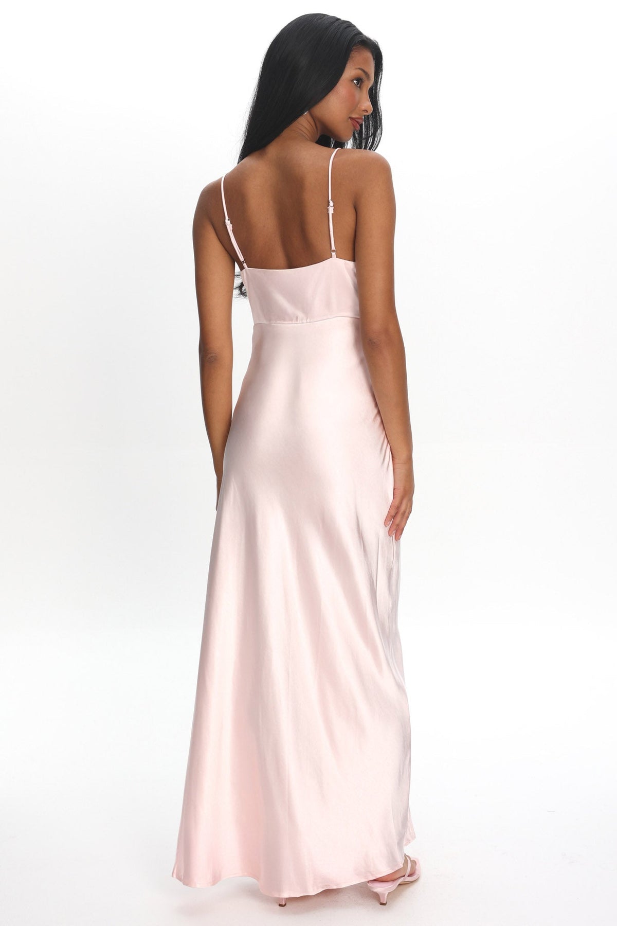 Marlie Side Pleat Maxi Dress Blush