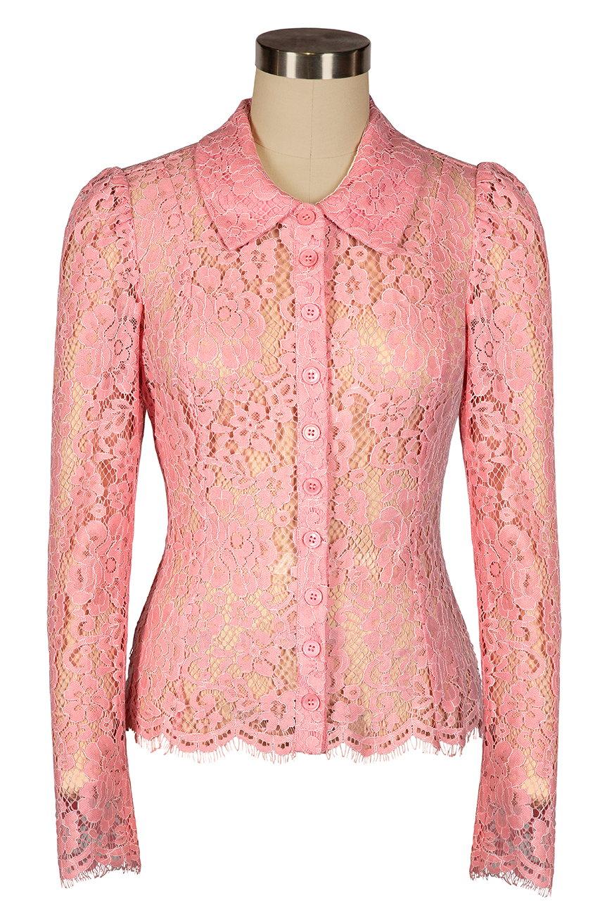 Venice Lace Blouse (Baby Pink)