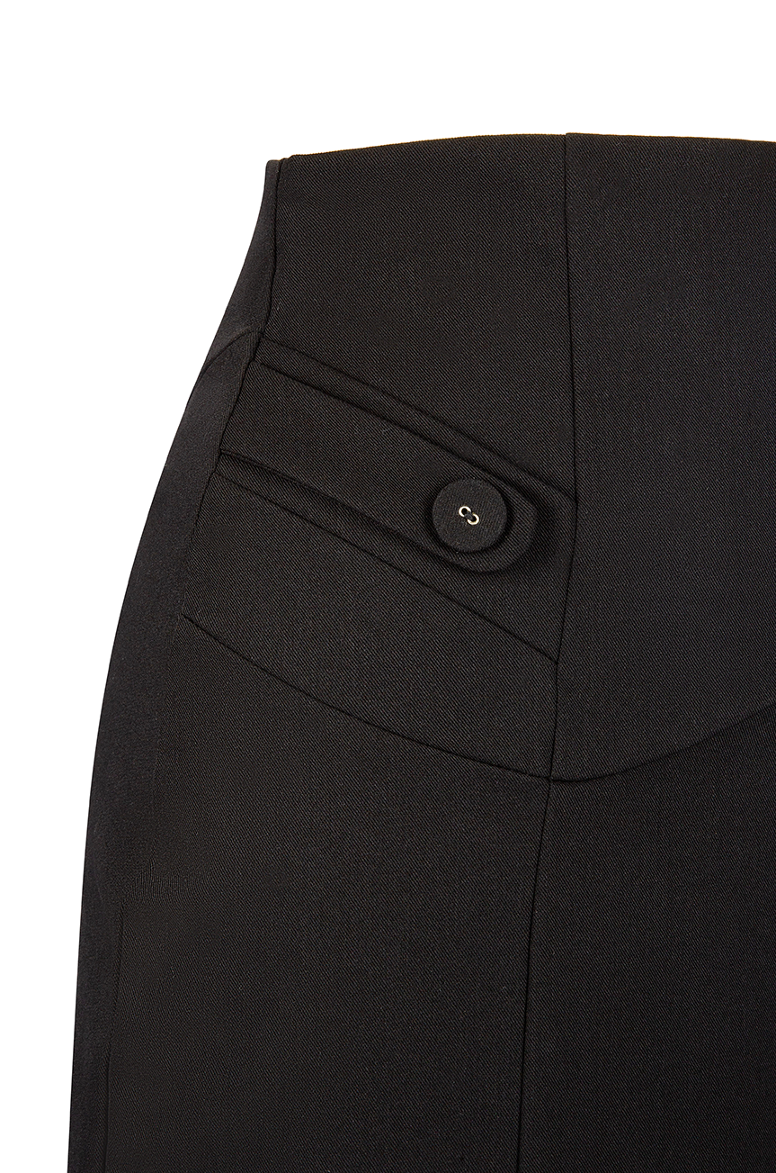 Read All About It Classic Wiggle Skirt (Black)