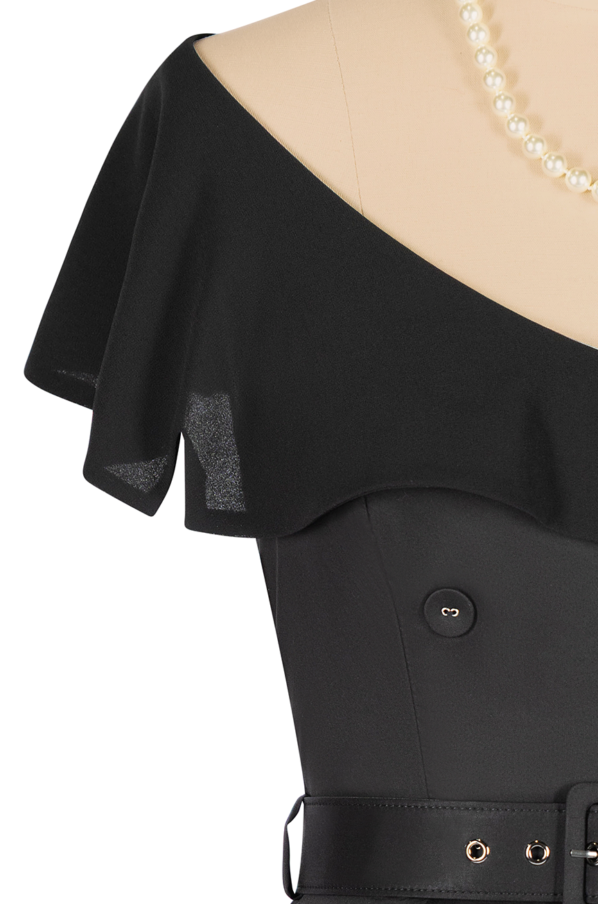 Georgette Collar Dress (Black)