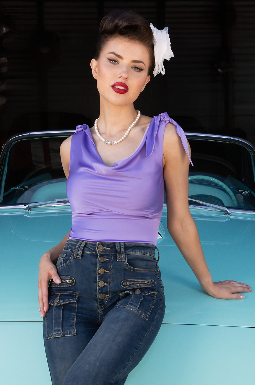 D'Amour Classic Cowl Top (Mauve)