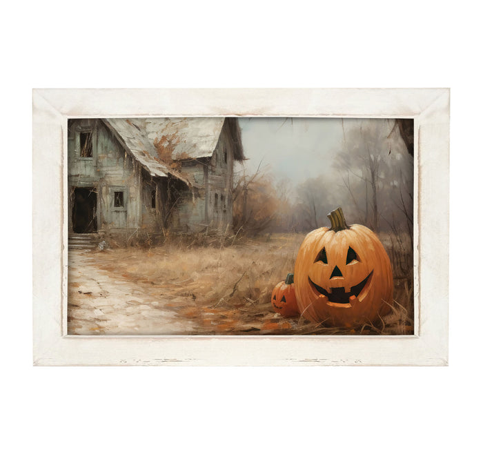 Abandoned house jackolanterns - Framed Art