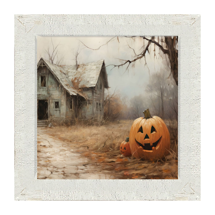 Abandoned house jackolanterns - Framed Art