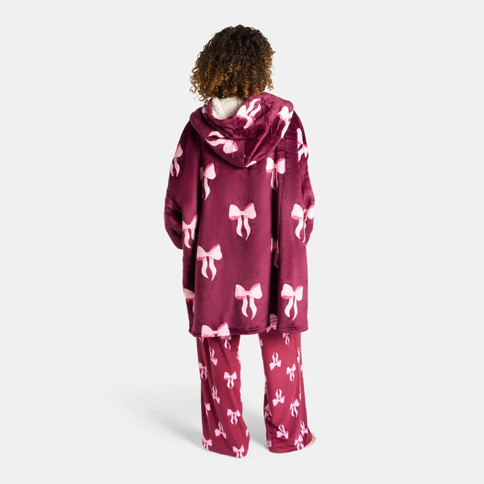 Adults Bow Print Hoodie Blanket 🇬🇧