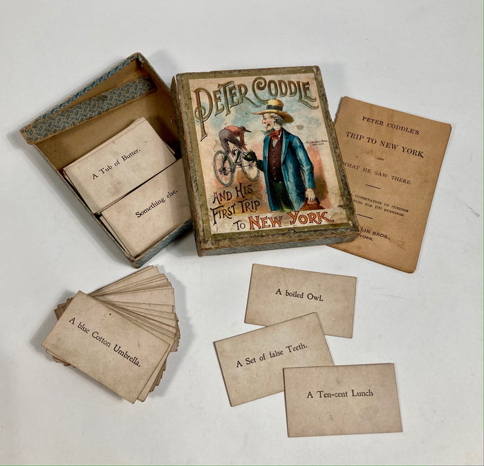 Antique 1890's PETER CODDLE & His First Trip To New York CARD GAME, McLoughlin Bros.