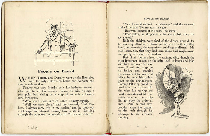 Antique 1910's-1920's CHILDREN AT SEA Kid's Picture Book, Maritime