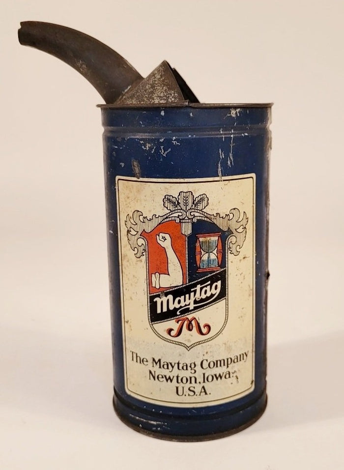 Antique 1920's MAYTAG Fuel Motor Oil Mixing Can, Automobile Tin